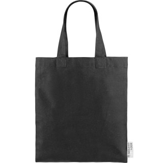 Bolsa pequeña de algodón color negro asas cortas